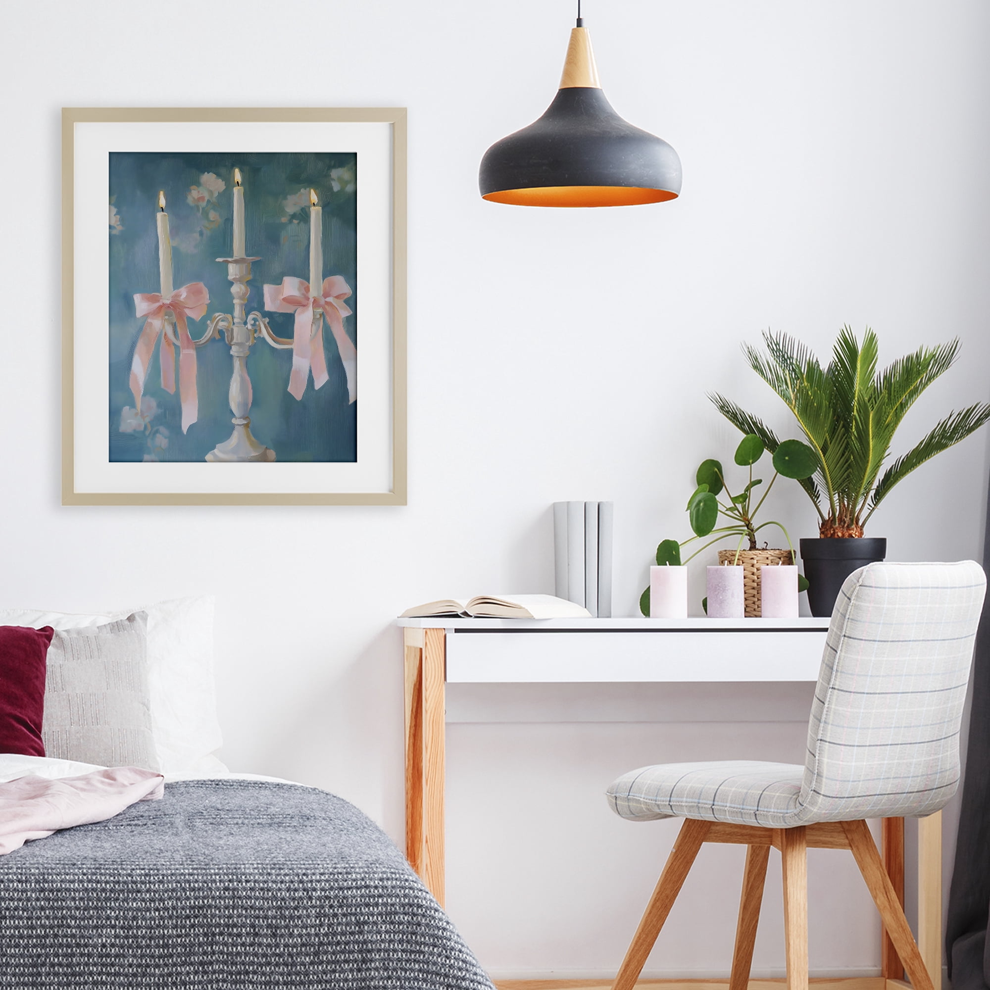 Stupell Industries Elegant Coquette Candelabra Birch Framed Print Under Glass, design by The Prints Vibe