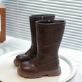 thumbnail image 2 of CAICJ98 Knee High Riding Boots for Girls Kids Fashion Low Heel Winter Boots Side Zipper Tall Kids Boots Girls (Toddler/Little Kid/Big Kid),13.5, 2 of 9
