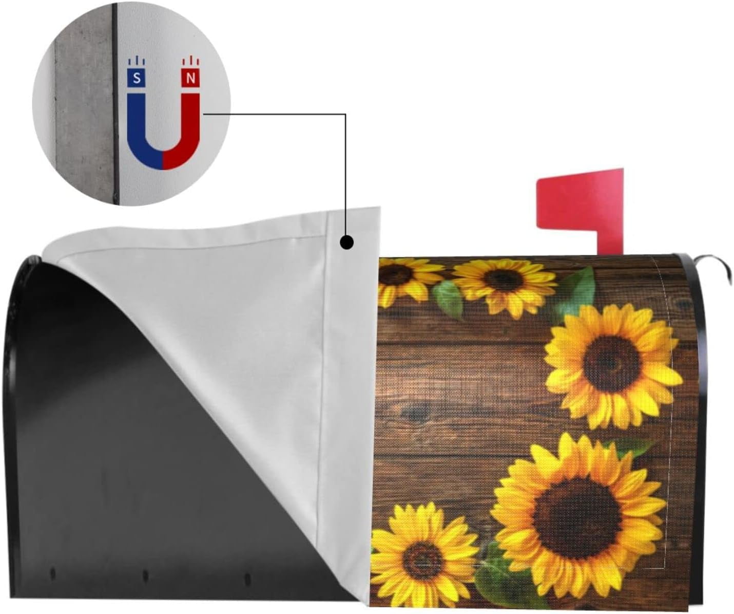 Beautiful Sunflowers Mailbox Covers Magnetic Standard Size,Mailbox Wraps Post Letter Box Outdoor Home Garden Yard Decor 21x18 in