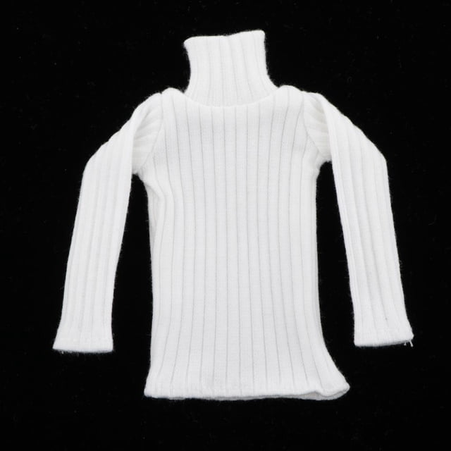 1/6 Escala Suéter de Cuello Alto Pullover Tejido de Punto Ropa de Vestir para de Acción Femenina de 12 Pulgadas Blanco Baoblaze Suéter de cuello alto de muñeca de 12 pulgadas