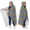 thumbnail image 2 of Wearable Blanket,Colorful Dinosaurs Floral Motifs Pattern Hooded Wearable Flannel Blanket for Adults & Teens,Winter Poncho Shawl Wrap Cape Cozy Anti-Pill,60"x80", 2 of 5
