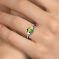 thumbnail image 4 of Gem Stone King 1.92 Ct Oval Green Peridot White Created Sapphire 925 Sterling Silver Ring, 4 of 6