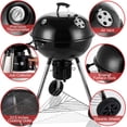 thumbnail image 3 of Highsound 22 Inch Patio Grill, Portable Charcoal Grill with Thickened Grilling Bowl and Wheels for Outdoor Cooking, Barbecue Camping, 3 of 7
