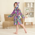 thumbnail image 4 of FORMRS Kids Bathrobe Unisex Hooded Robe Toddler Pajamas Sleepwear, Size 10-12T, Colorful Plaid, 4 of 7