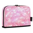 thumbnail image 2 of Standing Pencil Case with Base Large Capacity Stationery Pouch Pen Bag with Zipper for Women Men Pink Background with Lots Of Hearts, 2 of 7