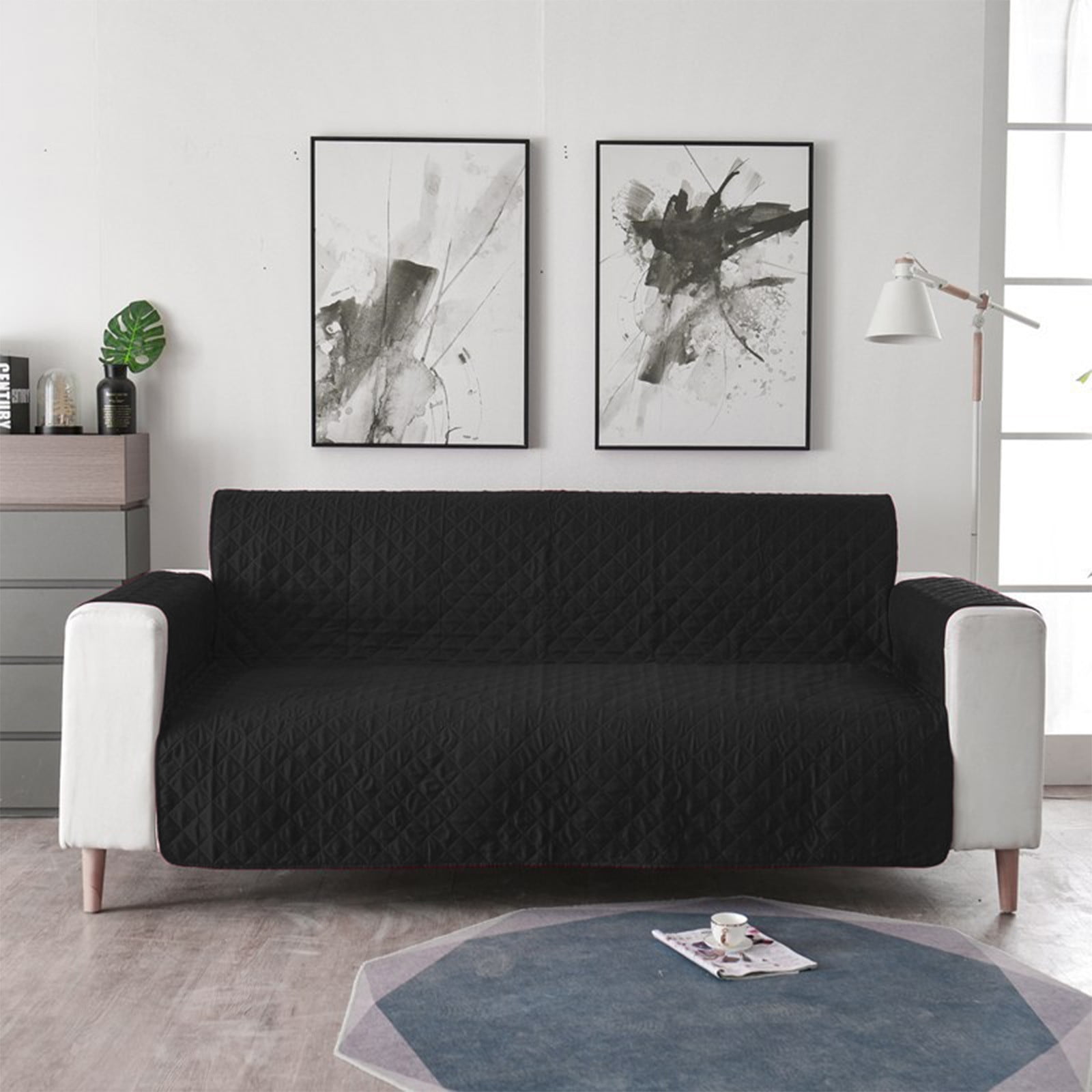 Reversible Sofa Cover Couch Cover for Dogs with Elastic Straps Water Resistant Furniture Protector for Pets Couch Cover for 2 Cushion Couch