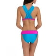 thumbnail image 5 of UTSJKR Sexy Women's Bikini Swimsuit Set Criss Cross Halter Bra and Panty Swimsuit Hipster Color Block Bathing Suit Tummy Control Bikini Blue S, 5 of 6