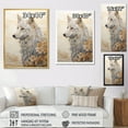 thumbnail image 4 of Designart "Beige And Gold Wolf Delight" Animals Wolf Floater Framed Wall Art Prints, 4 of 5