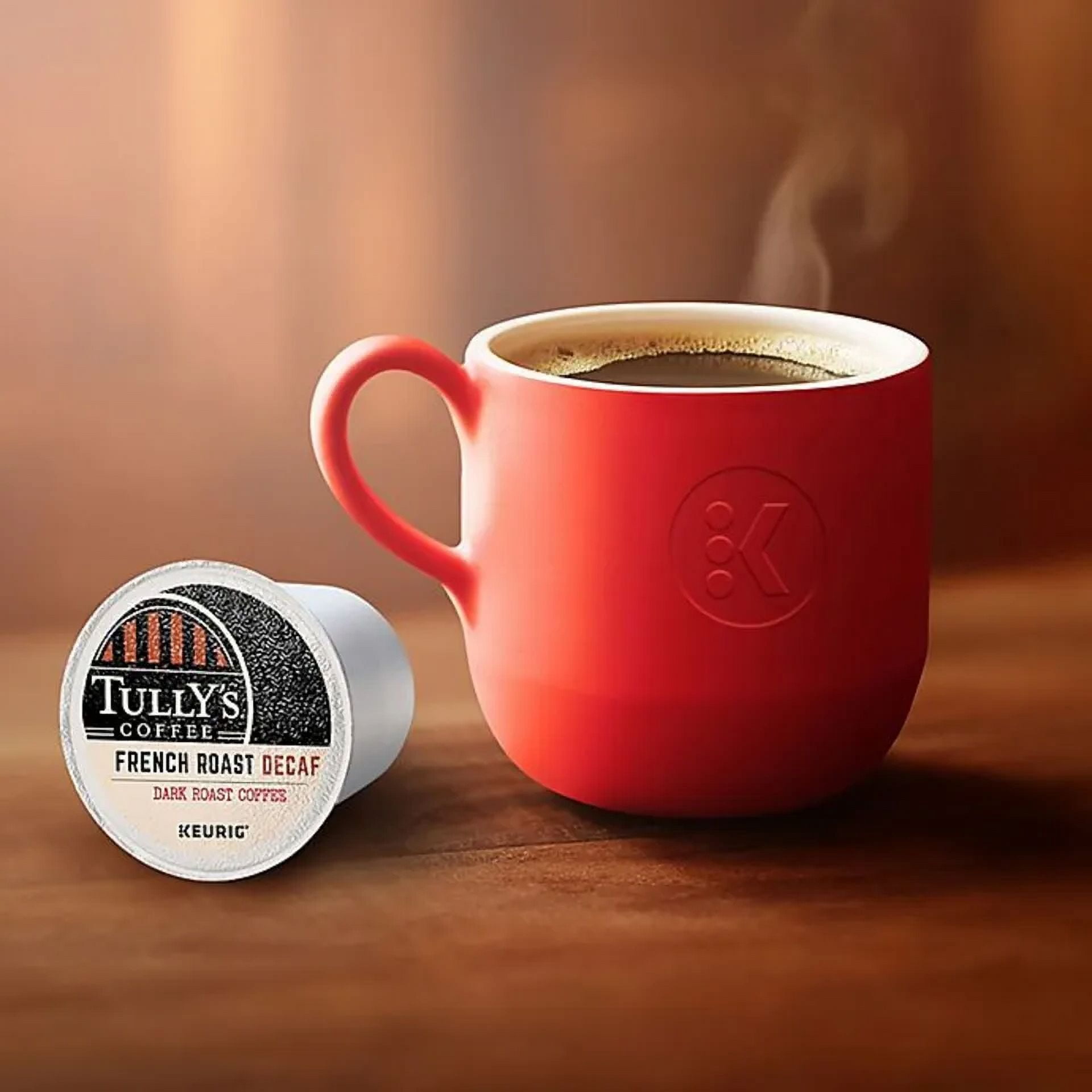 Tully's Coffee French Roast Decaf, K-Cup Pod, Dark Roast, 96 Count
