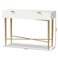 thumbnail image 2 of Baxton Studio Galia White Finished Wood and Gold Metal 1-Drawer Console Table, 2 of 10