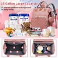 thumbnail image 2 of Mochila para pañales para bebés LHDYMXYN con cambiador rosa, 2 of 7