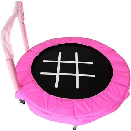 JumpKing Trampoline 4-Foot Bouncer for Kids, Pink Tic-Tac-Toe