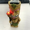 Hand-cast Crushed Stone Solar Tiki Figurine: Eco-Friendly Solar Lights