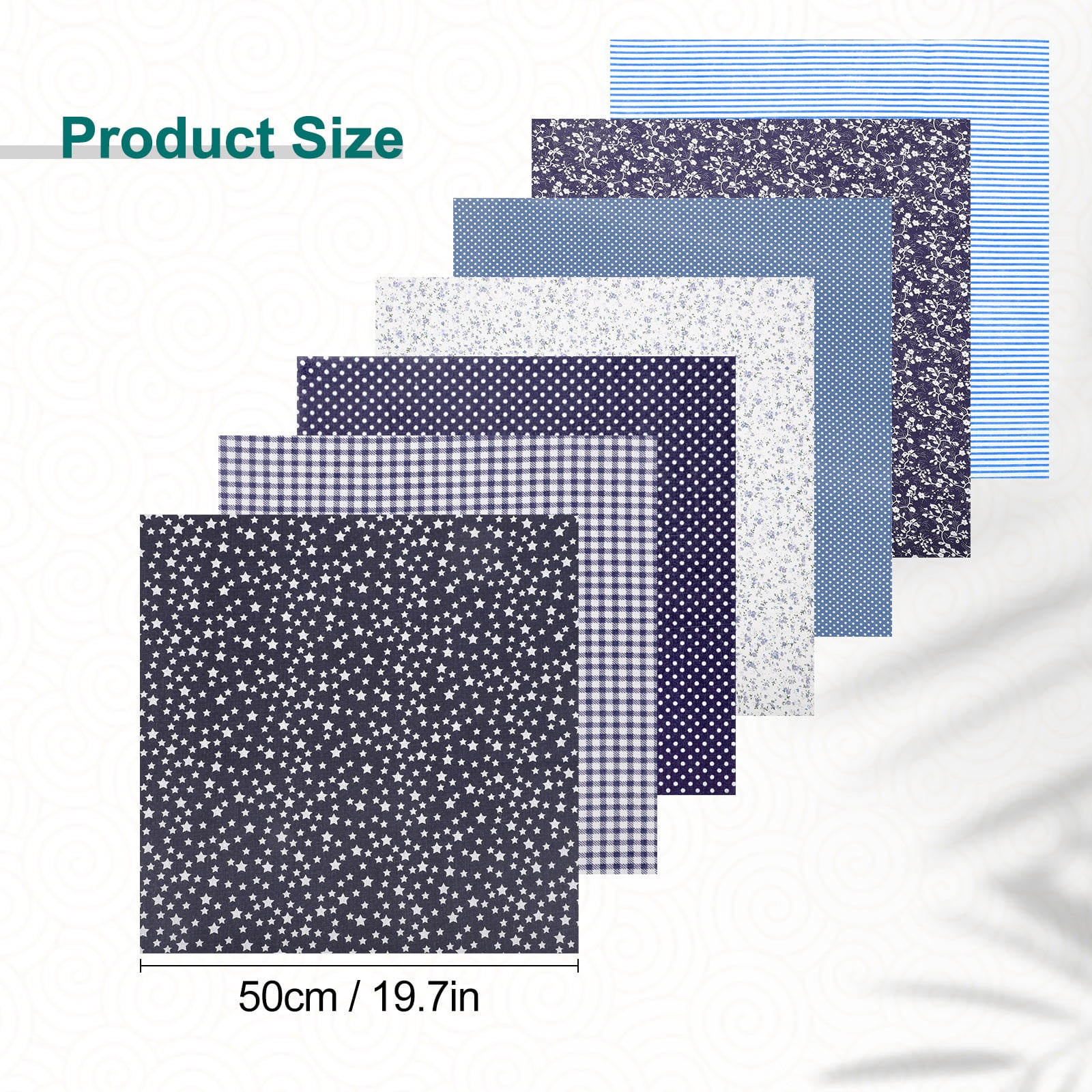 7pcs Pre-cut Floral Cotton Fabric Squares, EEEkit 20 x 20'' DIY Sewing Fabric Bundles for Quilting, Sewing, Patchwork & DIY Crafts