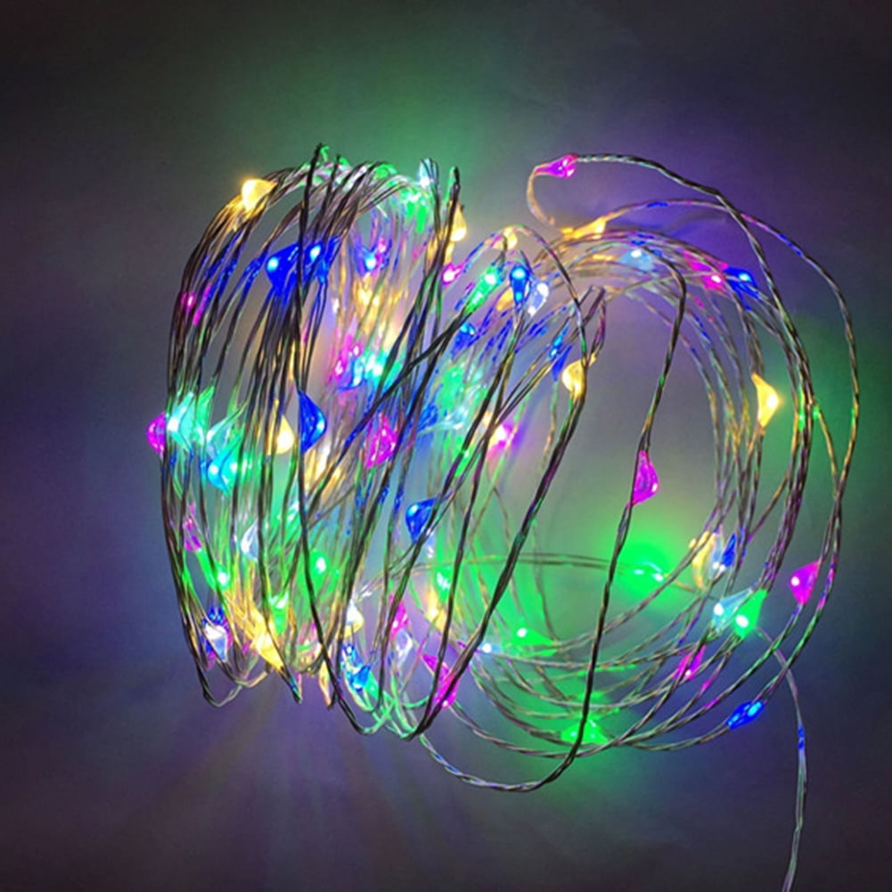 5M 50Leds Fairy Lamp RGB Light String Strip Copper Wire Battery Box Party Xmas