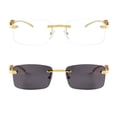 thumbnail image 3 of Gafas de Sol ADE WU Vintage Retro sin Montura con Marco Dorado para Mujer y Hombre, 3 of 7