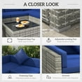 thumbnail image 6 of Resenkos 7-Piece Rattan Sectional Set, Outdoor Sectional Furniture, PE Rattan, Mixed Gray and Blue, 6 of 11