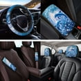 thumbnail image 4 of Yuyamidu Dolphin Car Seat Covers Full Set of 14 Fashion Steering Wheel Cover Seat Belt Pads Blue Ocean Armrest Cover Headrest Covers Auto Cup Holders Keychain, 4 of 7