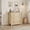 Natural, variant on M optimized Wood 3-Drawer Dresser, Boho Dresser with Curved Legs, Rattan Accents, and Freestanding Storage for Living Room, Bedroom, Entryway, or Balcony