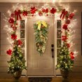 thumbnail image 2 of Ongmies Pre-Lit Decorative Teardrop Swag, Upside Down Xmas Wreath With Christmas Balls - Hanging Tree & Door Decor, Christmas Decorations Indoor, 2 of 8