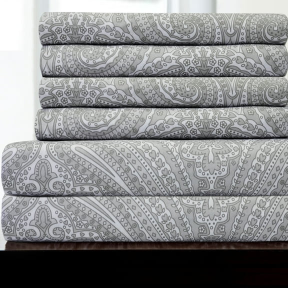 Sweet Home Collection Contemporary 1500 Thread Count Paisley 3 Piece Set, Queen