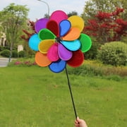 Dyegold Rainbow Wind Spinner for Garden Reflective Pinwheel 3 Feet Tall Bird Deterrent Sparkly Outdoor Decor for Yard Patio