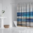 thumbnail image 2 of Ensemble de Rideau de Douche avec Doublure à Boutons-Pression, Rideaux de Douche Texturés en Bois Tissé Bleu, Doublure de Douche Imperméable, Rideaux de Salle de Bain Minimalistes en Polyester, 72x72 Pouces, 2 of 4
