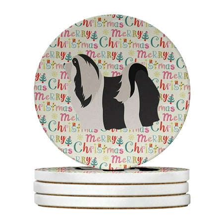 

Havanese Merry Christmas Large Sandstone Coasters Pack of 4 4 in x 4 in