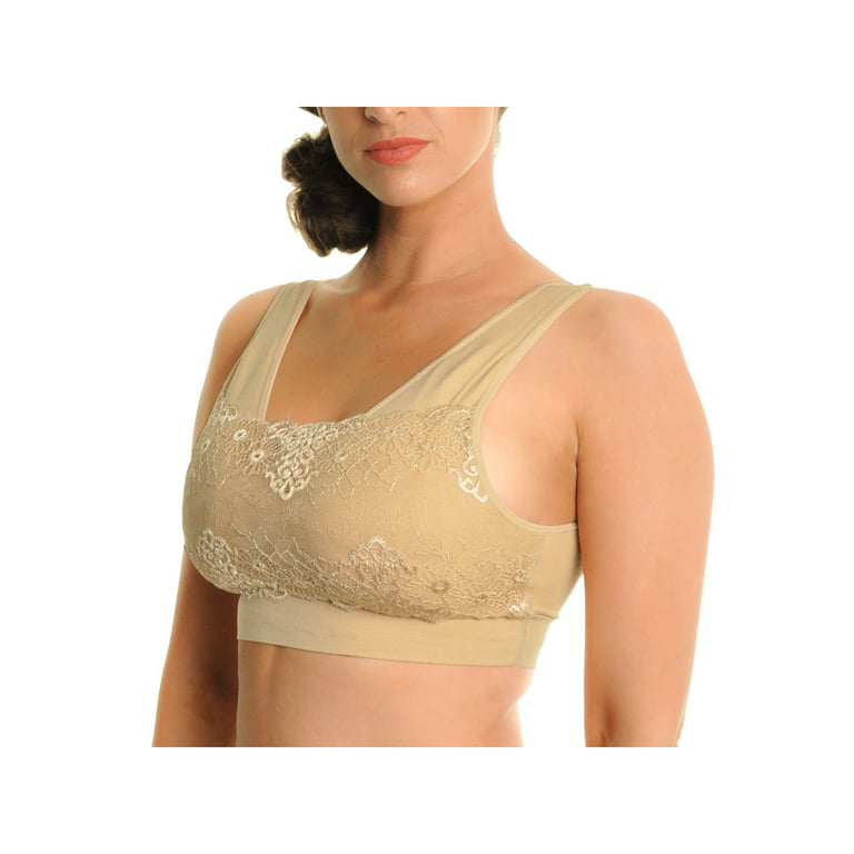Angelina Seamless Bralette with Lace Modesty Panel (6 or 12 Pack