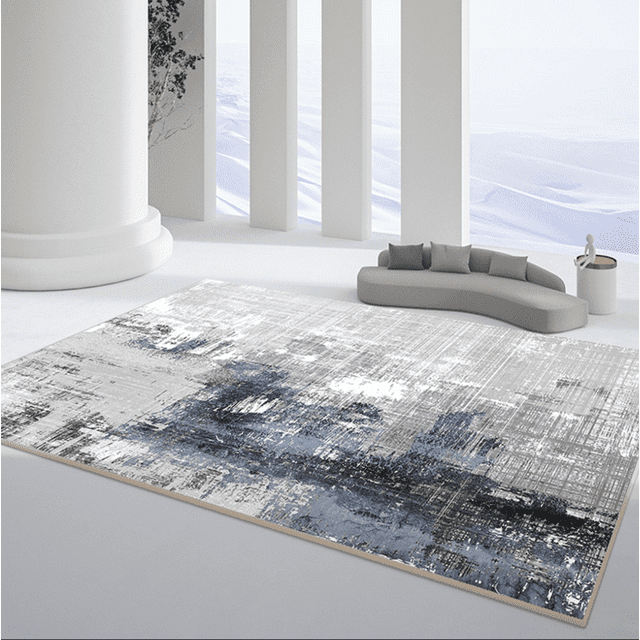 Granjero Gordo Alfombra de baño, alfombra de baño peluda de felpa antideslizante, lavable a máquina y seca, gris azulado, 24 x 16 pulgadas