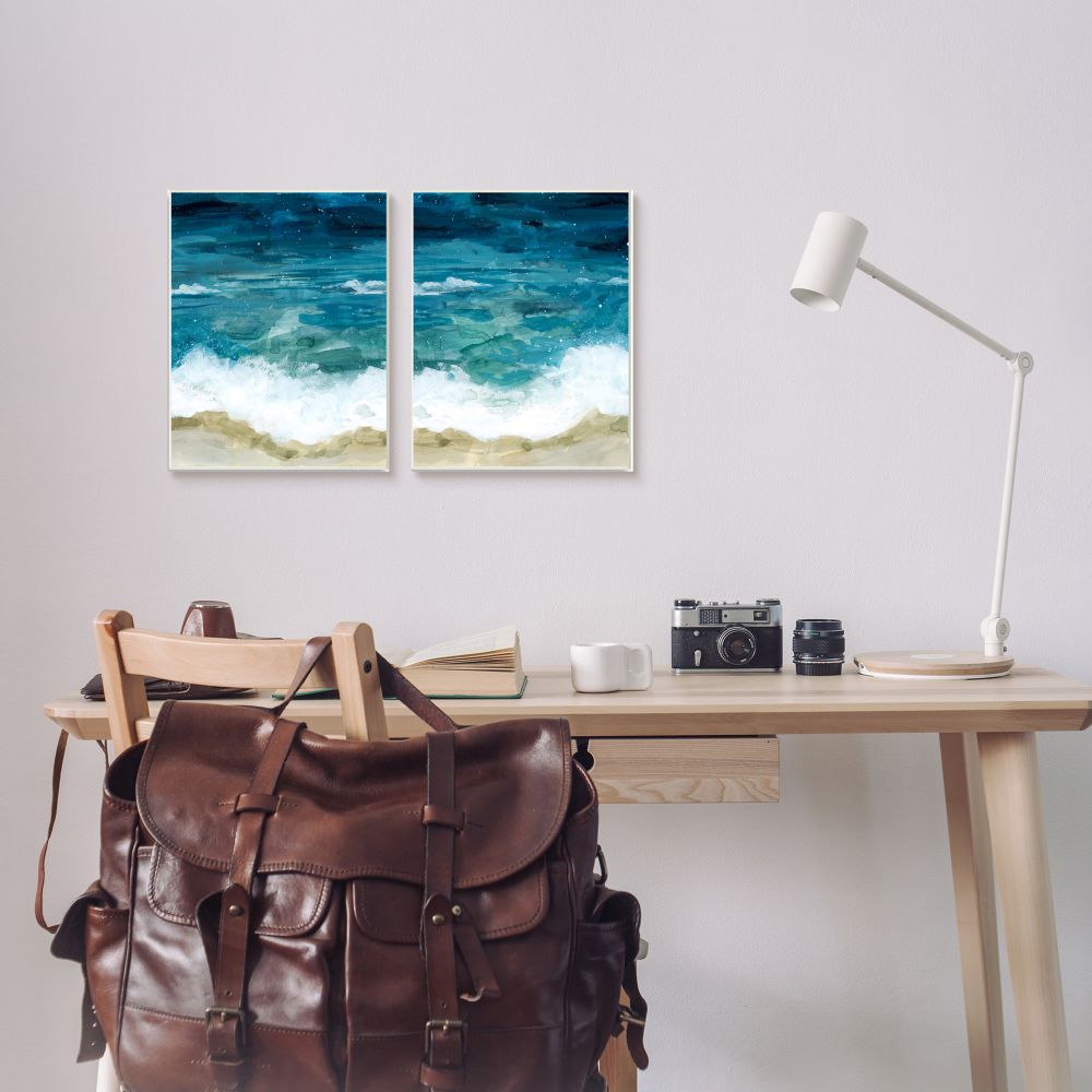 Stupell Industries Tide Crash to Shore Nautical Beach Watercolor Designed by Grace Popp