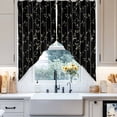 thumbnail image 2 of Swag Curtain Valances Sparrows Swag Valances for Kitchen Windows Bird Green Leaves Branches Black Short Topper Curtains Valance Tier Pair for Kitchen Bedroom Living Room Bathroom 28"x36", 2 of 8