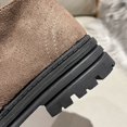 thumbnail image 3 of Zapatos Botines para mujer Botas pequeñas de suela gruesa para mujer perfil novedad de otoño e invierno cremallera lateral para mujer zapatos cálidos de algodón con terciopelo para mujer (Khaki 7.50), 3 of 7