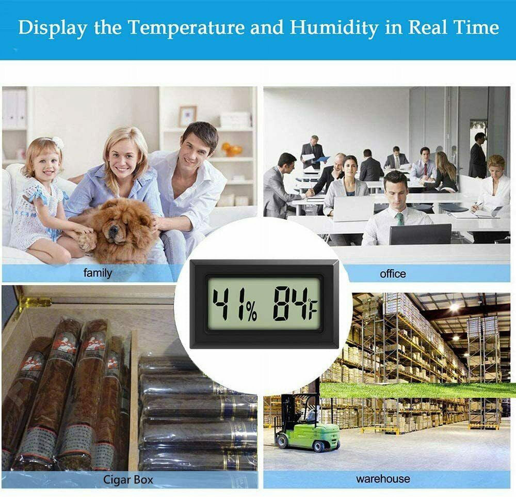 CHICIRIS 2PCS Mini Digital LCD Thermometer Hygrometer Round Shape