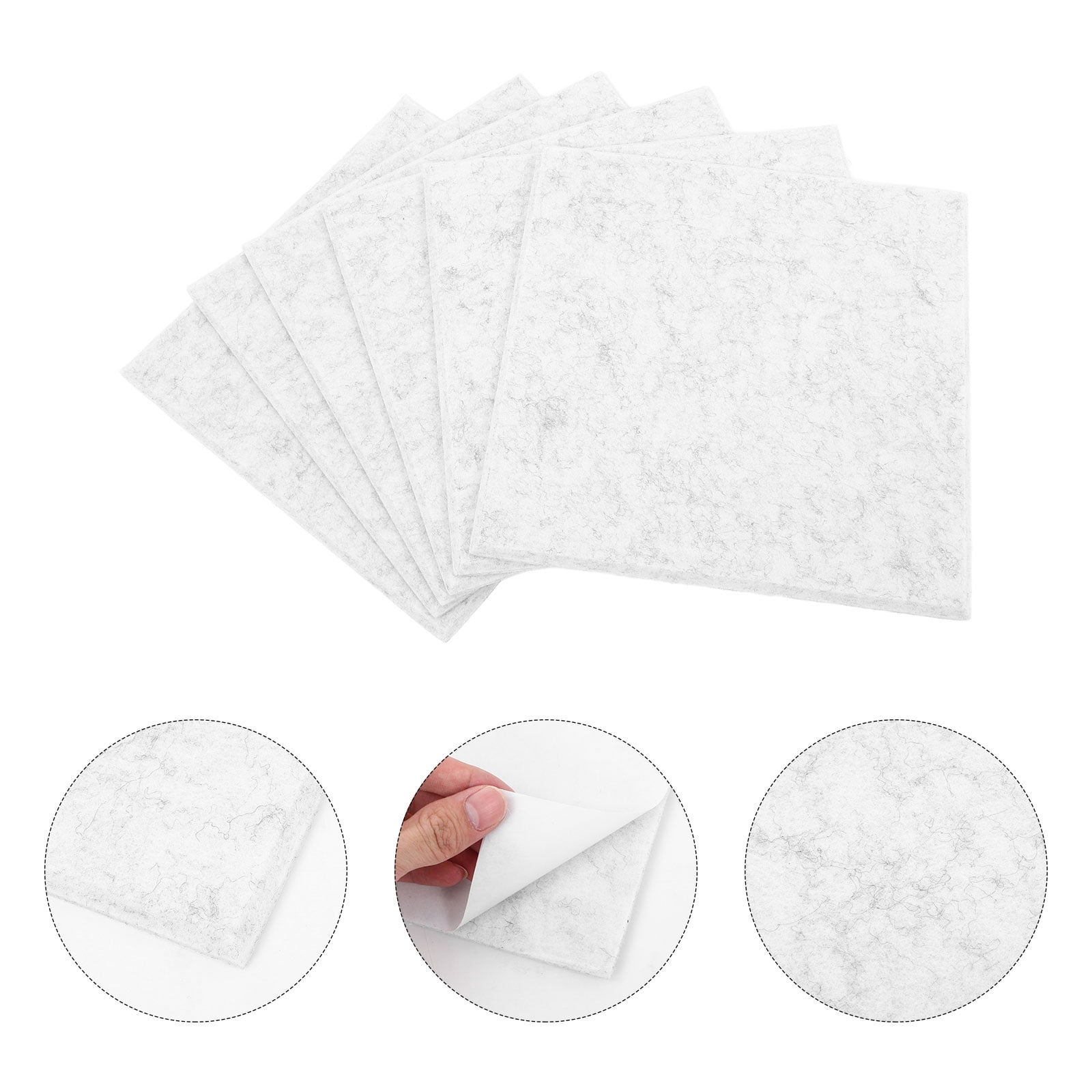 ETEREAUTY 6Pcs Grey Felt Bulletin Board Set Sound Insulation Pin Display Boards for Wall Decor and Message Notes