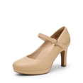 thumbnail image 1 of Zapatos de Tacón Mary Jane para Mujer DREAM PAIRS Tacón de 9 cm Nude Talla 11, 1 of 9