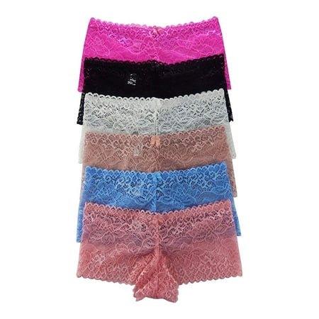 Iheyi 12 Pieces Women s Sexy Boxer Hipter Boyshort Lace Boyshorts Panty Underwear (Small  966)