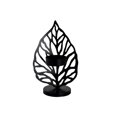 thumbnail image 1 of Candelabro con forma de hoja, candelero con soldadura de hierro, candelabro para decoración del hogar, negro, tipo A Inevent HA002256-02, 1 of 6