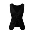 thumbnail image 7 of Josdec Women's Fashion Eyelet Embroidery Sleeveless Tank Top Round Neck Twist Open Back Knot Casual Solid for Summer Beach Vacation Camisole, 7 of 7
