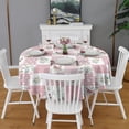 thumbnail image 2 of Pioneer Flower Floral Print Pattern Round Tablecloth 60"x60",Wrinkle Wipeable Table Cloth for Kitchen Dining Room Picnic Patio Party, 2 of 6