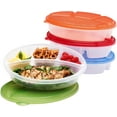 thumbnail image 2 of MHSIOAP-Bentgo Easyboxes 4-Compartment Oval Containers - Patented Design 8-Piece Set; 4 Trays & 4 Fitted Lids Seal in Freshness; Reusable Food Storage & Meal Prep BPA-Free Containers (Classic), 2 of 4