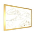 thumbnail image 2 of Designart 'Minimalistic Gold Linear Set Of Clouds and Mountains' Modern Framed Art Print, 2 of 4