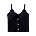 thumbnail image 1 of WZXFASHION Tank With Built In Bra Womens Tank Tops Adjustable Strap Stretch Cotton Camisole With Built In Padded Shelf Bra Intimates Black One Size, 1 of 3