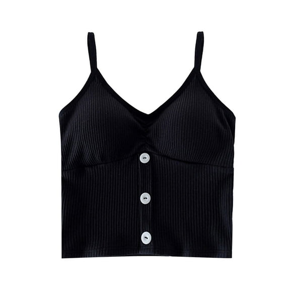 MSJUHEG Womens Tops Body Suit Tank With Built In Bra Womens Tank Tops Adjustable Strap Stretch Cotton Camisole With Built In Padded Shelf Bra Camisole Tops For Women Black One Size