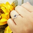 thumbnail image 3 of Dazzlingrock Collection 18K Diamond And Blue Sapphire Bridal Promise Irish Love Claddagh Heart Shape Ring, White Gold, Size 6.5, 3 of 5