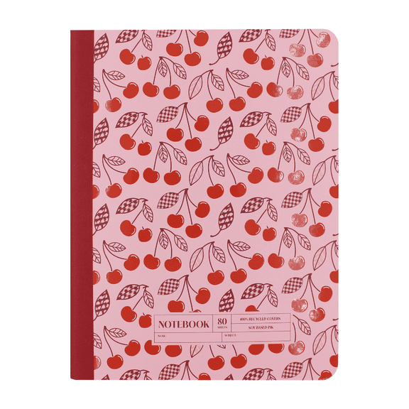 Ecokind Cherry College Ruled Composition Book, 9.75in x 7.5in, 80 Sheets