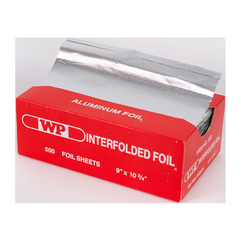 Pop-Up Interfolded Aluminum Foil Sheets 9" x 10 3/4" Silver 6 Boxes x 500/Box