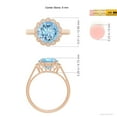 thumbnail image 4 of ANGARA Natural 2.3 ct Aquamarine Scalloped Halo Ring in 14K Rose Gold for Women (Size-9mm) | March Birthstone, Birthday, Anniversary, Jewelry Gift for Women | Natural Aquamarine Ring, 4 of 8