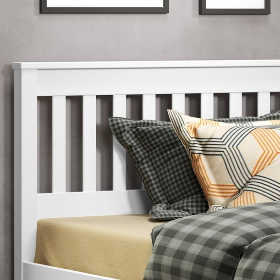 Donco Kids Contempo Mission Twin White Bed with Dual Underbed Drawers, Twin, White