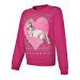 thumbnail image 3 of Hanes Girls' EcoSmart® Graphic Crewneck Sweatshirt Unicorn/Amaranth L, 3 of 3
